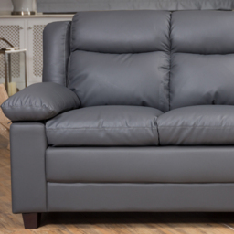 Standish 3 Seater Grey Bonded Leather Sofa - Artemis Home - Wilko - thumbnail 3