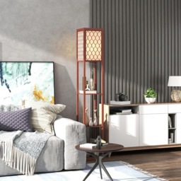 Portland 3 Shelf Brown Floor Lamp - Size: 160 x 26 x 26cm - Wilko - thumbnail 4