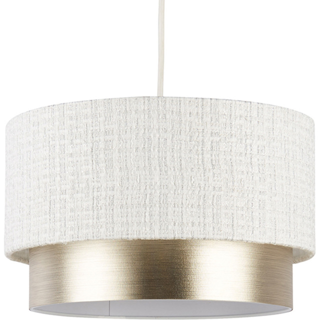 Lighting Collection Amelie 2 Tier Cream and Gold Ceiling Lamp Shade 37cm - Size: 18 x 37 x 37cm - White, Silver and Champagne - Wilko - image 1