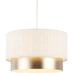 Lighting Collection Amelie 2 Tier Cream and Gold Ceiling Lamp Shade 37cm - Size: 18 x 37 x 37cm - White, Silver and Champagne - Wilko - thumbnail 4
