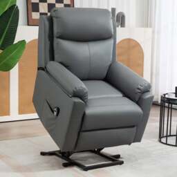 Portland Grey Power Lift Recliner Electric Chair with Remote - Size: Single - Wilko