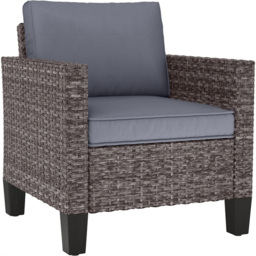 Outsunny Light Dark Grey Rattan Garden Armchair with Cushions - Size: 75 x 72 x 74cm - Wilko - thumbnail 3