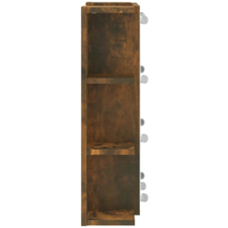vidaXL Single Door 6 Open Shelf Smoked Oak LED Mirror Bathroom Cabinet - Size: 60 x 70 x 16.5cm - Brown - Wilko - thumbnail 6
