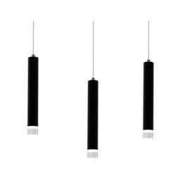 Milagro Carbon Black LED 3 Pendant Lamp 230V - Size: 3 x 45 x 90cm - Wilko - thumbnail 3