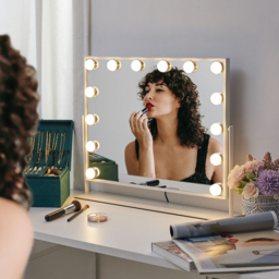 Living and Home White LED Makeup Mirror with Modes - Size: 45.5 x 55 x 10cm - Wilko - thumbnail 3
