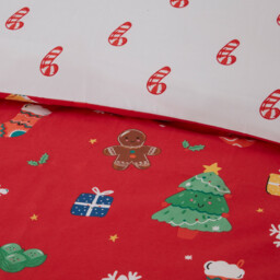 Christmas Friends Duvet Set Red and White Double - Candy Cane Lane - Wilko - thumbnail 5