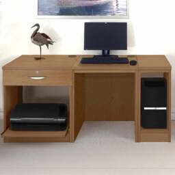 R White Cabinets Single Drawer Dark Brown Set-10 Desk with Printer Shelf - Size: 72.8 x 150 x 54cm - Wilko - thumbnail 1