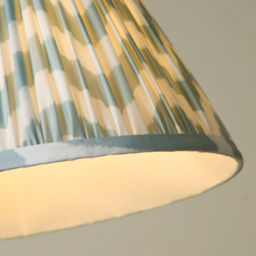 Lighting Collection Chevron Pleat Gathered Ceiling Lamp Shade - Size: 22 x 31 x 31cm - Green and Beige - Wilko - thumbnail 5