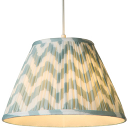 Lighting Collection Chevron Pleat Gathered Ceiling Lamp Shade - Size: 22 x 31 x 31cm - Green and Beige - Wilko - thumbnail 4