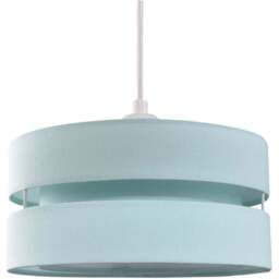 Happy Homewares 3 Tier Duck Egg Linen Fabric Pendant Shade - Size: 13 x 26 x 26cm - Blue - Wilko