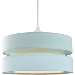 Happy Homewares 3 Tier Duck Egg Linen Fabric Pendant Shade - Size: 13 x 26 x 26cm - Blue - Wilko - thumbnail 3