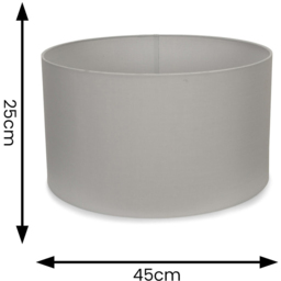 ValueLights Reni Grey Fabric Large Drum Shade - Size: 45 x 25 x 45cm - Wilko - thumbnail 7