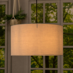 ValueLights Reni Grey Fabric Large Drum Shade - Size: 45 x 25 x 45cm - Wilko - thumbnail 3