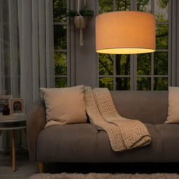 ValueLights Reni Grey Fabric Large Drum Shade - Size: 45 x 25 x 45cm - Wilko - thumbnail 5
