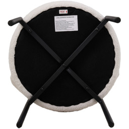 Living and Home Set of 2 White Sherpa Fleece Upholstered Dining Chair - Wilko - thumbnail 5