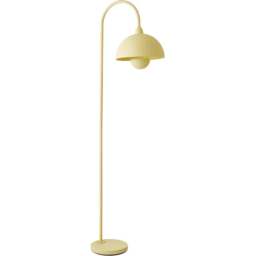 ValueLights Tilly Pastel Lemon Arched Dome Shade Metal LED Floor Lamp - Size: 58.5 x 30.5 x 16cm - Yellow - Wilko