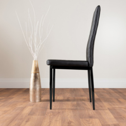 Furniturebox Solo Valera Wood Effect 4 Seater Dining Set Brown and Black - Wilko - thumbnail 4