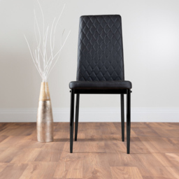 Furniturebox Solo Valera Wood Effect 4 Seater Dining Set Brown and Black - Wilko - thumbnail 3