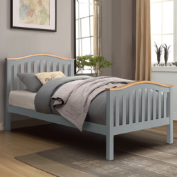 Brooklyn Single Grey Wooden Bed Frame - Wilko