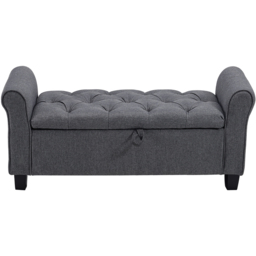 Living and Home Grey Storage Ottoman Bench - Wilko - thumbnail 3