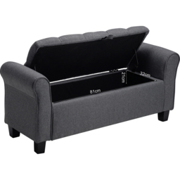 Living and Home Grey Storage Ottoman Bench - Wilko - thumbnail 4
