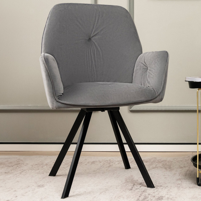 Costway Grey Swivel Accent Chair Set of 2 - Size: Single - Wilko - image 1