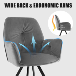 Costway Grey Swivel Accent Chair Set of 2 - Size: Single - Wilko - thumbnail 6