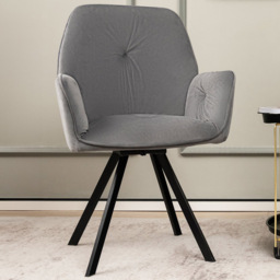 Costway Grey Swivel Accent Chair Set of 2 - Size: Single - Wilko - thumbnail 1