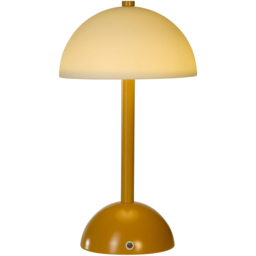 Lighting Collection LED White Glass Shade Rechargeable Table Lamp - Size: 32 x 17.5 x 17.5cm - Mustard & White - Wilko - thumbnail 4