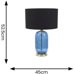 ValueLights Leigh Reni Black Shade Navy Blue Glass LED Table Lamp - Size: 52.5 x 45 x 45cm - Wilko - thumbnail 5
