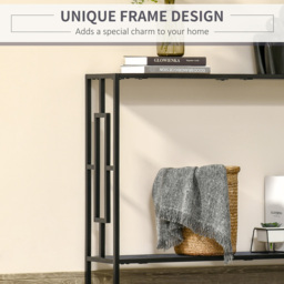 Portland Grey and Black Narrow Console Table - Size: 106 x 24 x 76cm - Wilko - thumbnail 7