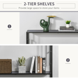 Portland Grey and Black Narrow Console Table - Size: 106 x 24 x 76cm - Wilko - thumbnail 6