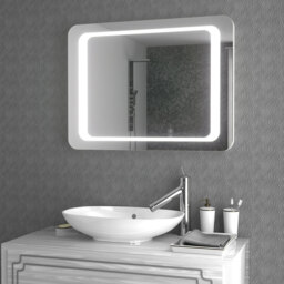 LED Wall Mounted Steam Free Illuminated Bathroom Mirror 80 X 60Cm - Size: 4.2 x 80 x 60cm - Living and Home - Wilko - thumbnail 7