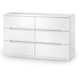 Julian Bowen Manhattan 6 Drawer White Wide Chest of Drawers - Wilko - thumbnail 3