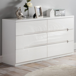Julian Bowen Manhattan 6 Drawer White Wide Chest of Drawers - Wilko - thumbnail 1