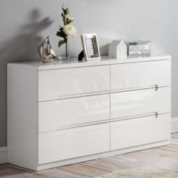 Julian Bowen Manhattan 6 Drawer White Wide Chest of Drawers - Wilko - thumbnail 5