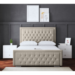 DS Living Allegra King Size Cream Upholstered Bed Frame with Headboard - Wilko - thumbnail 5