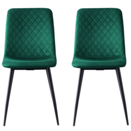 Lexi Set of 2 Green Velvet Fabric Dining Chairs - MCC - Wilko - thumbnail 4