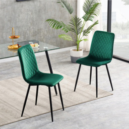 Lexi Set of 2 Green Velvet Fabric Dining Chairs - MCC - Wilko - thumbnail 6