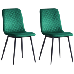 Lexi Set of 2 Green Velvet Fabric Dining Chairs - MCC - Wilko - thumbnail 5