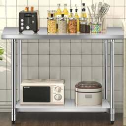 Costway Stainless Steel Catering Table - Size: 131 x 85 x 13cm - Multi - Wilko - thumbnail 3