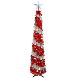 AMOS Warm White LED Red and White Spiral Telescopic Artificial Tree 5ft - Size: 150 x 70 x 70cm - Wilko - thumbnail 1