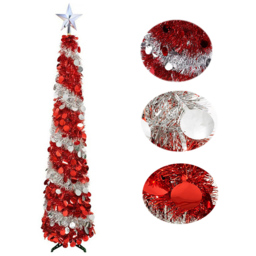 AMOS Warm White LED Red and White Spiral Telescopic Artificial Tree 5ft - Size: 150 x 70 x 70cm - Wilko - thumbnail 4