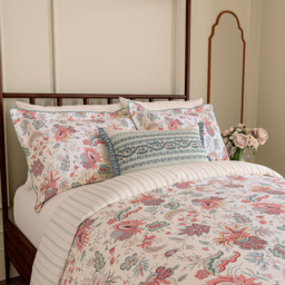 V&A Chintz Reverie King Size Red and Teal Duvet Set - Red/ Teal - Wilko - thumbnail 5