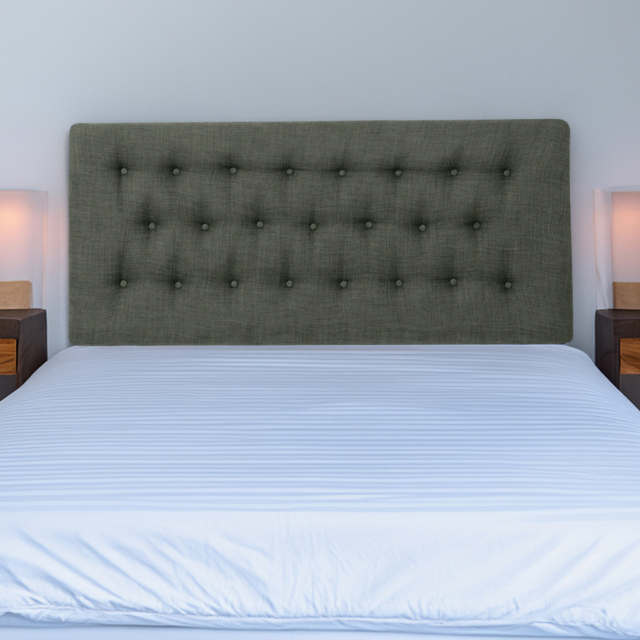 Bedmaster Lona Small Double Charcoal Linen Buttoned Headboard - Grey - Wilko - image 1