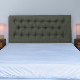 Bedmaster Lona Small Double Charcoal Linen Buttoned Headboard - Grey - Wilko - thumbnail 1