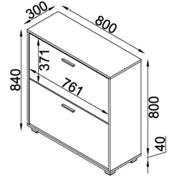 Lido 2 Door White High Gloss Shoe Cabinet - Size: 30 x 80 x 84cm - Wilko - thumbnail 7