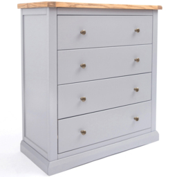 Rocca 4 Drawer Grey Chest of Drawers with Brass Knob - Wilko - thumbnail 4