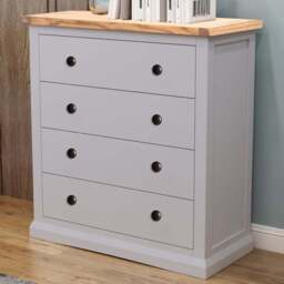 Rocca 4 Drawer Grey Chest of Drawers with Brass Knob - Wilko - thumbnail 1