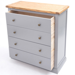 Rocca 4 Drawer Grey Chest of Drawers with Brass Knob - Wilko - thumbnail 5